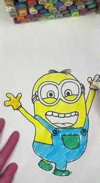 Satisfying Minion marker coloring #shorts #drawing