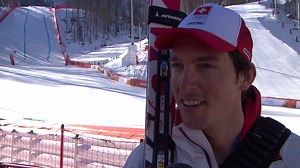 Sotschi, Ski alpin: 1. Abfahrtstraining der Männer, Interview mit Carlo Janka