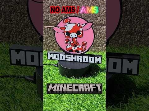 3D Printing | Minecraft Mooshroom base and Keychain (NO AMS / AMS)