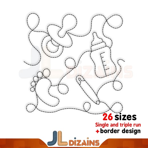 Baby Quilting Embroidery Design. Edge to Edge Machine Embroidery Design With Border Design Also Included. 26 Different Sizes. - Etsy