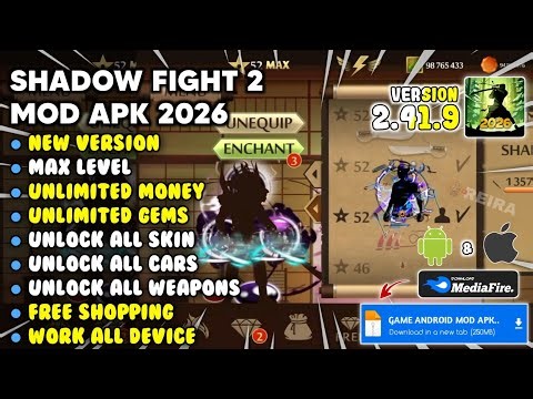 SHADOW FIGHT 2 MOD APK V2.41.9 Terbaru 2026 - Unlimited Money, Unlimited Energy & Level Max Terbaru