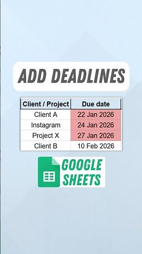 How to Set Up a Deadline in Google Sheets (Auto-Highlight Due Dates)