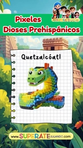 Pixeles Matemáticos: Dioses Prehispánicos | Material educativo para imprimir | SuperateJugando.com