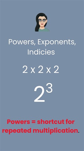 "Exponents explained FAST 🔥 Powers = shortcut for repeated multiplication! #MathTok #Exponents