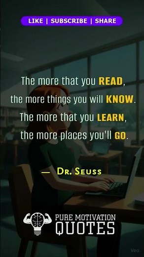 The More You Read, The More You Know 📚 | Powerful Motivation Quote by Dr. Seuss #motivation #quotes