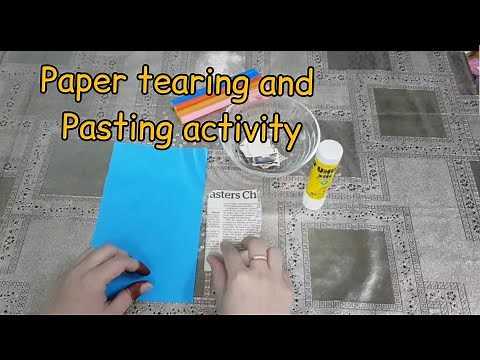 Paper tearing and pasting activity for preschool | Enhance fine motor skills