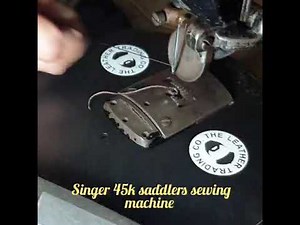 Singer 45k saddlers leather sewing machine - how to Sew. Lock stitching minimalist leather wallet