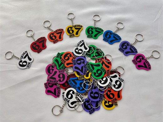 67 Six Seven Keychains in Many Colors, Great for Party Favors! - Etsy