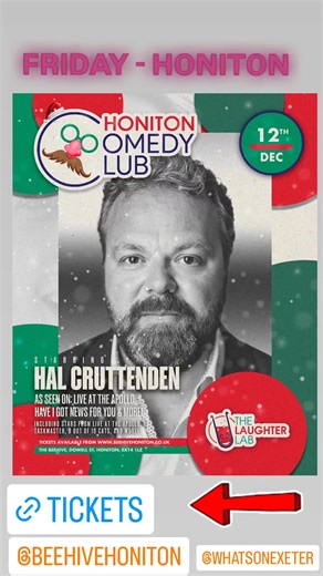 Carly O'Connor on Instagram: "The countdown is really on! In just two days, Honiton Comedy Club brings a blockbuster night of comedy to The Beehive, and the lineup is nothing short of spectacular. Expect side-splitting stories from Hal Cruttenden, whose wit and warmth have made him one of the most celebrated comedians in the country. Prepare for unpredictable musical mayhem from Robert White, who never fails to get the crowd roaring, Supported by Carly O'Connor and enjoy every moment as Eva Bind