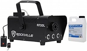 Rockville R720L Bundle: Fog/Smoke Machine with Wireless Remote w Built-in Multi-Color RGB LED Lights, Quick Heatup 3000 CFM Output, RFJG 1-Gallon Non-Toxic Long-Lasting Water-Based Fog Fluid, 2-Items