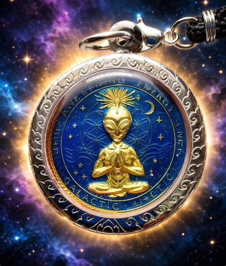 Paranormal Alien UFO Thai Amulet Brass Enamel Coin Necklace Cosmic Occult Spiritual Talisman - Etsy
