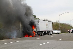 Tractor-Trailer Bursts Into Flames On LIE