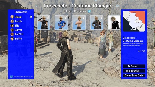 【4K】FF7重生实时换装模组演示