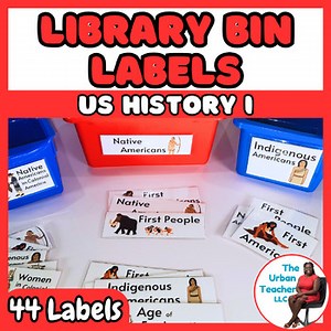 44 Social Studies Library Bin Labels for US History I