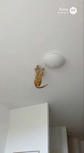 The Cat Popped the Balloon… and Jumped Onto the Ceiling! #cat #funny #pets