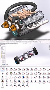 35K views · 547 reactions | We love to feature cool models by our users. Check out this SOLIDWORKS model designed by @abdallah_naggar812 of a detailed double wishbone suspension system. Inspired by a Porsche GT3 suspensio, the design includes coilover shocks, realistic joints, and tire assemblies for high-performance applications. Thanks for sharing Abdallah! | SOLIDWORKS | Facebook