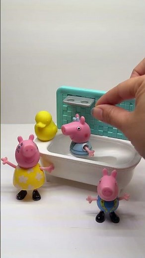 Peppa and George in the bathtub #asmr #toys #shorts #peppapig #satisfying