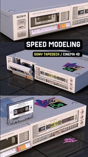 Cinema 4D Speed Modeling : Sony Tapedeck | Bringing the 80s Tape back to life.