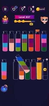 Get Color Level 837 Water Sort Puzzle Solution Walkthrough #watersortpuzzle #getcolor