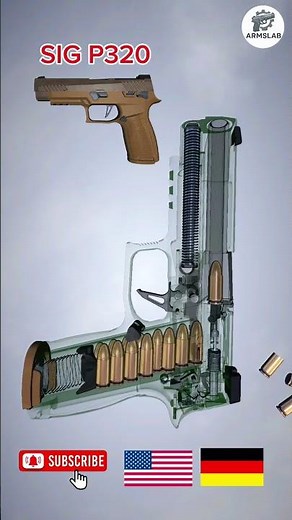 SIG P320 🔥 X-Ray View | Inside the Modern Pistol #gunhistory #3danimation #weaponmechanics