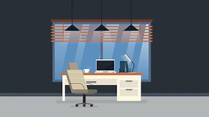 Download Animated Modern Office Desk Reveal - Flat Design Workspace for free