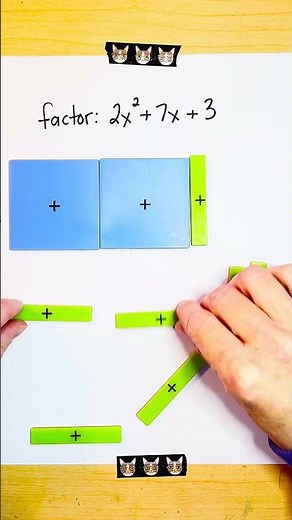Factor a quadratic trinomial with algebra tiles (and trial and error)