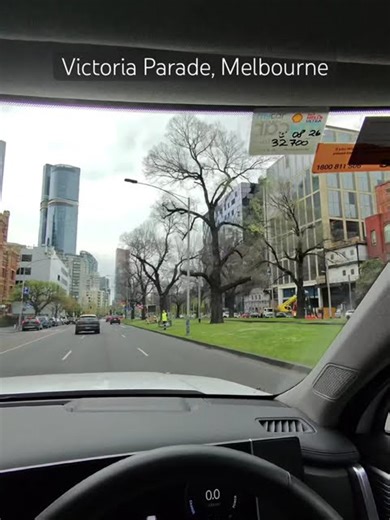 Driving along Victoria Parade, Melbourne