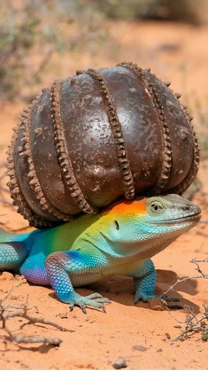 The Unlikeliest Rescue: A Honey Badger and a Rainbow Agama in Need #savannahrescue #agama In the unforgiving expanse of the African savanna, a frail rainbow agama lay trembling, its weary body weighed down by a relentless brown burden threatening its very survival. Hope seemed lost—until a Honey Badger, defying the odds of nature, spotted its silent struggle. Bound by an extraordinary friendship across species, the Honey Badger dashed through the dry grass with unwavering determination, seeking 