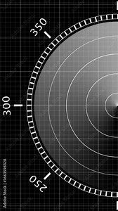 Military Radar Gaps Navigation Screen Display. Radar HUD Screen Animation search concept. Military object define system.
