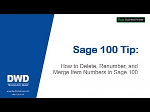 How to Delete, Renumber, and Merge Item Numbers in Sage 100