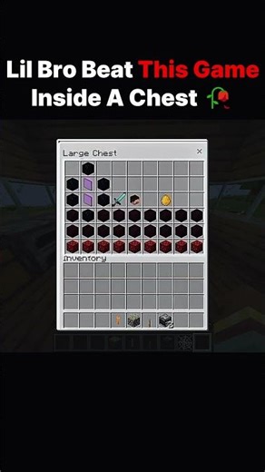 Lil Bro Beat This Game Inside A Chest 💀 #minecraft #shorts #minecraftshorts