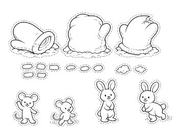 The Mitten Story Retell Craft | Cut & Paste Winter Animals