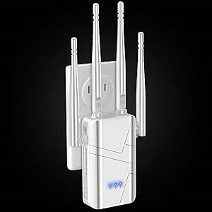 2024 WiFi Extender Signal Booster for Home - up to 10000 sq.ft Coverage, Wireless Internet Repeater - Long Range WiFi Booster and Signal Amplifier w/Ethernet Port, 1-Tap Setup, White