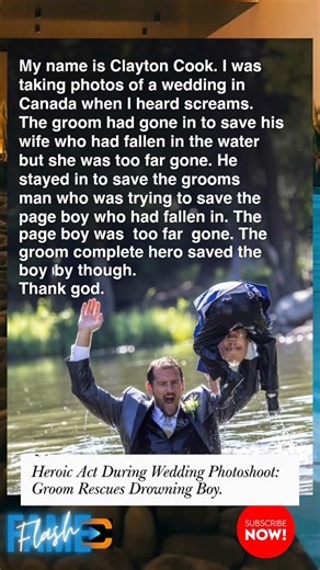Groom Dives In Suit to Save Drowning Boy.True Hero Moment! 💍🦸‍♂️#shorts