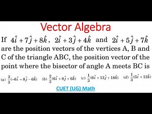 Using Position Vectors Of Triangle Vertices To Find Position Vector Of Angle Bisector Point