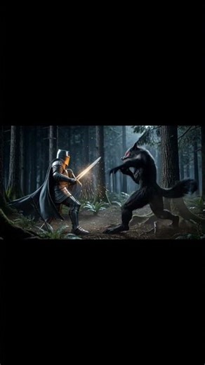 the were wolf vs The powerful Knight #knight #wolf #werewolf