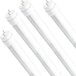 F15T8 LED Tube Light,120V 4 Pack of 18 Inch 7W Tube Light Bulb,5000K Daylight White,Rotatable End Caps,F15T8 LED Fluorescent Tubes Replancement(120v 4-Pack 5000k)