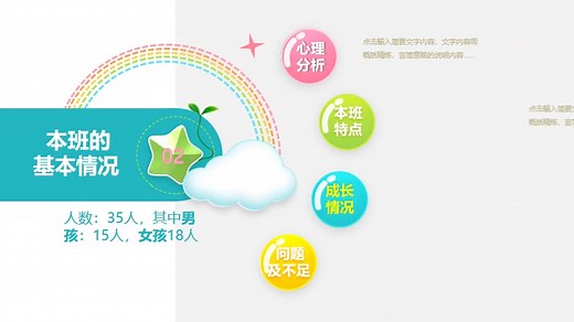 可爱卡通小学生幼儿园家长会PPT模板