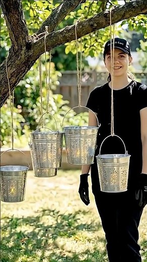 Old Metal Bucket Turned into Stunning Hanging Lanterns – Fast DIY Build