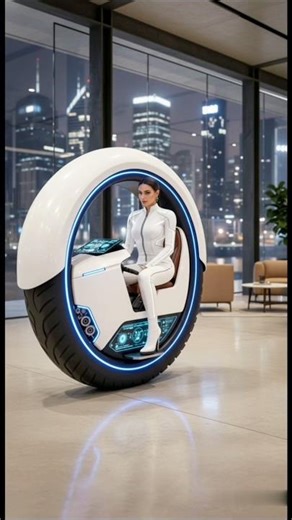 Sci-Fi Monowheel Vehicle — The Future Rolls Inside 🔮