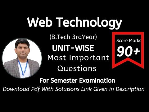 WT: AKTU Semester Exam | Web Technology Important Questions Unit-Wise | WT Question Bank