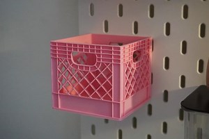 Skadis Milk Basket Crate Hanger, Ikea Skadis Accesory, Pegboard Accesory, Aesthetic Room Decoration - Etsy