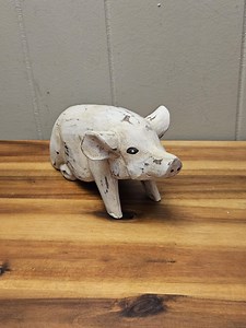 Rustic Folk Art Pig - Hand Carved Wooden Piggy - 8 "w X 4"h - Distressed Wood - Shabby Chic Farmhouse Farm Animal - Whitewashed Wilbur - Etsy Canada