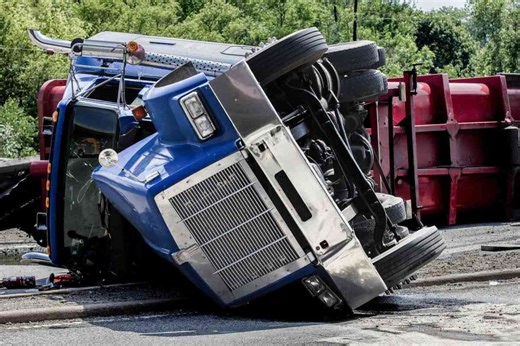 How do you recover a 50k-lbs granite slab after a semi truck rollover? You start by digging