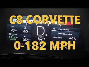 0-182 MPH C8 Corvette Acceleration Testing