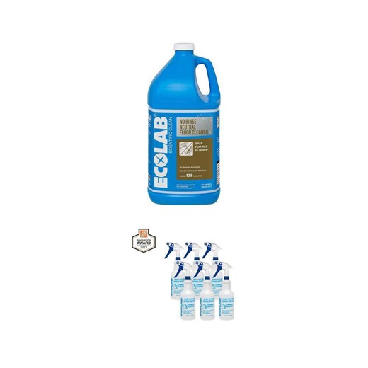 ECOLAB 32 oz Heavy Duty Spray Bottle (6-Pack) and 1 Gal. No Rinse Floor Cleaner Combo - The Home Depot