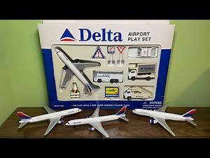 Daron Realtoy Delta Airlines Wavy Gray Livery Fleet Review | 767 Airport Playset Review |