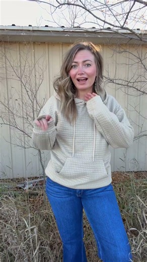 The waffle knit detailing on this TOTALLY elevates it!