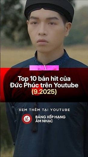 ĐỨC PHÚC | Top bản hit nhiều view nhất Youtube (9.2025) #ducphuc #vpop #top10