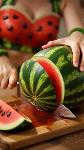 Watermelon girl eating ASMR sound #viral #shorts #shortvideo